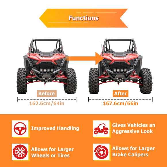 4Pcs 1" Wheel Spacers 4x156mm for Polaris RZR XP1000/Turbo/900/Pro XP/Ranger 1000/XP/Crew/General 1000/XP/4 | M12x1.5 Thread | 131mm Hub Bore - WeiSen - 80403006