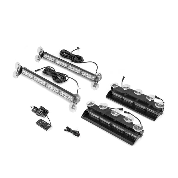 4Pcs Front&Rear Interior Windshield Emergency Hazard Warning Light Kit for Trucks SUVs Tow Plow Utility Rescue Construction Vehicles - WeiSen - 70207012