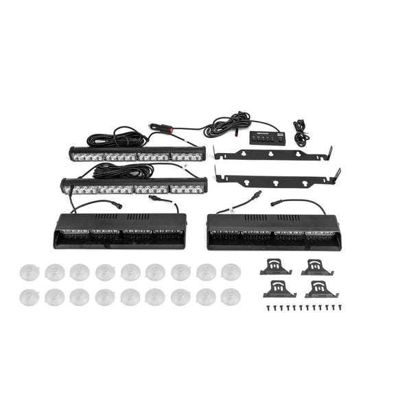 4Pcs Front&Rear Interior Windshield Emergency Hazard Warning Light Kit for Trucks SUVs Tow Plow Utility Rescue Construction Vehicles - WeiSen - 70207012