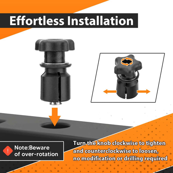 4Pcs Knob Style UTV ATV Tie Down Anchors Fit Polaris Ranger General 1000/xp with 1 - 7/16" Hole - WeiSen - 80304017