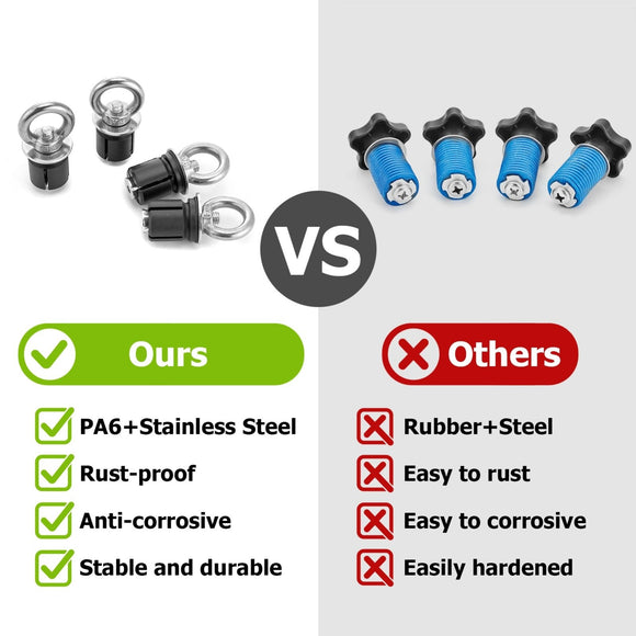 4Pcs Ring Style Tie Down Anchors Fit Polaris RZR XP1000 ACE Sportsman with 1" Hole - WeiSen - 80304014