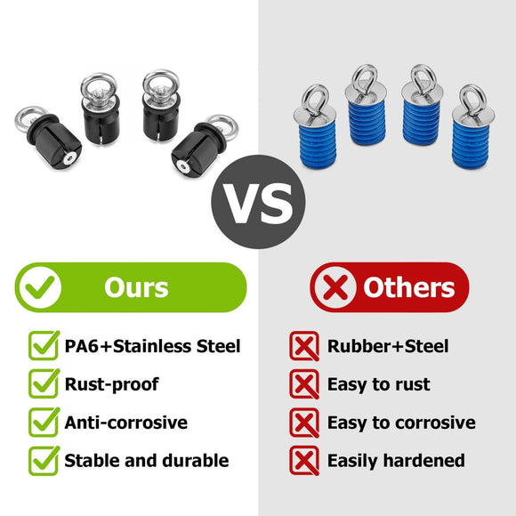 4Pcs Ring Style UTV ATV Tie Down Anchors Fit Polaris Ranger General 1000/xp with 1 - 7/16" Hole - WeiSen - 80304018