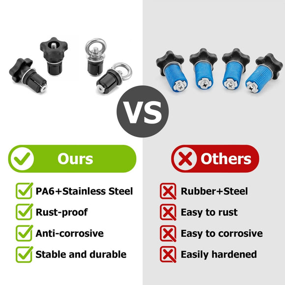 4Pcs UTV ATV Tie Down Anchors Fit Polaris RZR XP1000 ACE Sportsman with 1" Hole - WeiSen - 80304012