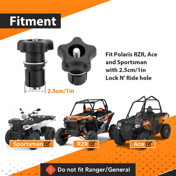 4pcs UTV ATV Tie Down Anchors, Lock N Ride Bed Anchors Fits Polaris RZR XP1000 ACE Sportsman with 1" Hole - WeiSen - 80304013