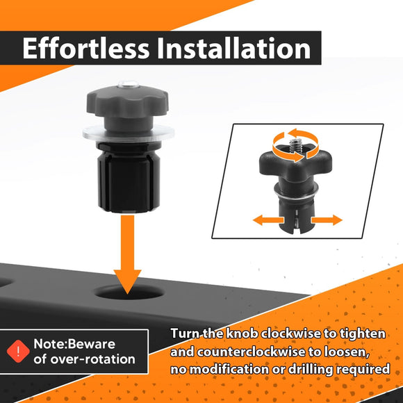 4pcs UTV ATV Tie Down Anchors, Lock N Ride Bed Anchors Fits Polaris RZR XP1000 ACE Sportsman with 1" Hole - WeiSen - 80304013