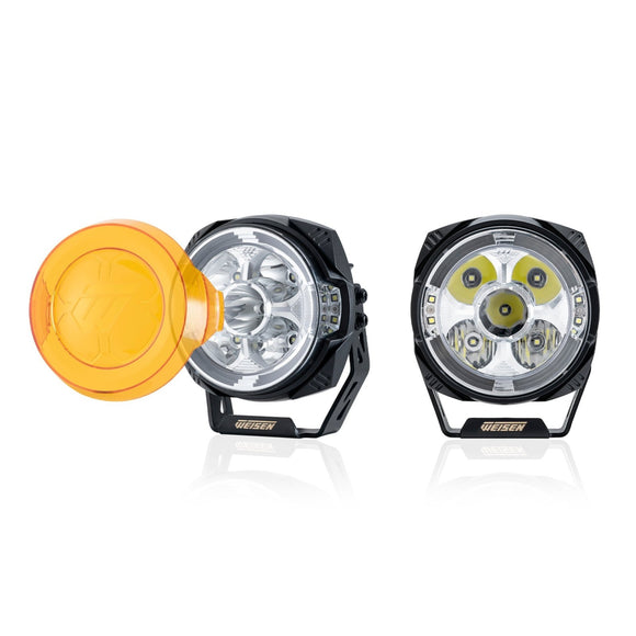 5" LED Pod Lights with DT Wiring Harness Kit – 3-Layer DRL, 6 Dynamic Modes (White & Amber) for Jeeps, Trucks, SUVs, ATVs, UTVs - WeiSen - 70201015
