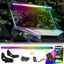 50inch RGBW LED Chasing Light Bar for 2017 - 2024 Polaris Ranger XP 1000 / XP 1000 Crew | Spot&Flood, Bluetooth&Remote Control - WeiSen - 80101020+70202016