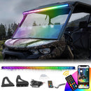 50inch RGBW LED Light Bar for 2016 - UP Can - am Defender w/ Pro Fit Cage | LED Chasing Color | Spot&Flood | Bluetooth&Remote Control - WeiSen - 80101019+70202016