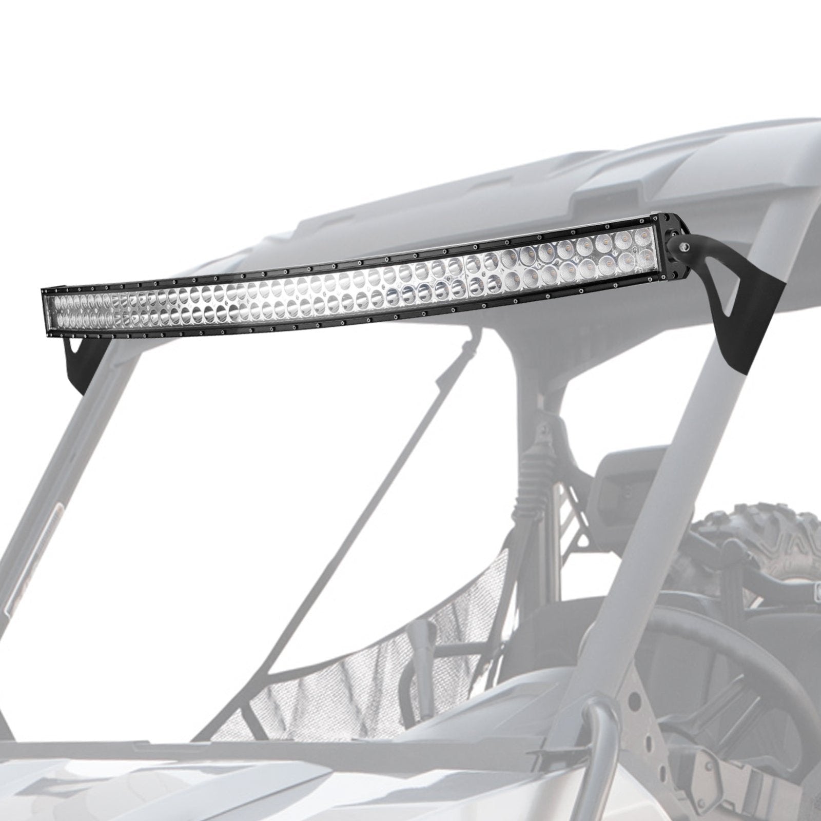 52 Inch Amber White Dual Row Curved LED Light Bar for 2016 - UP Can - am Defender w/ Pro Fit Cage | Spot Flood - Weisen