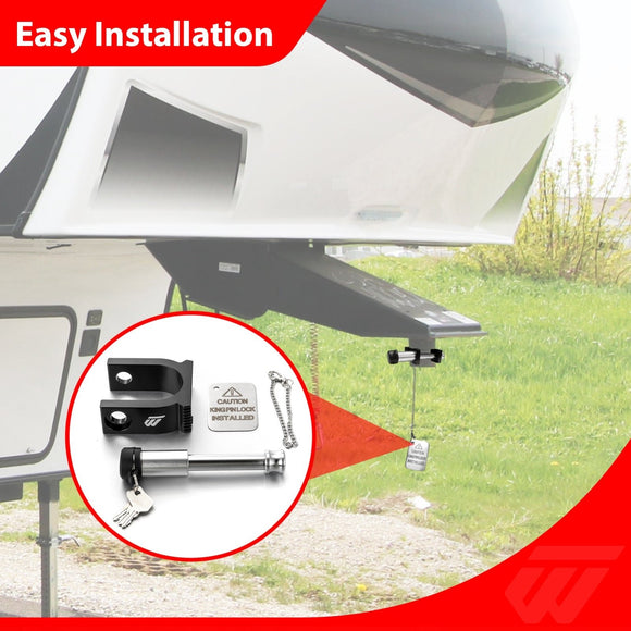 5th Wheel Trailer Lock for 2 - Inch King Pin | Acid Pickling and Anodizing | 6061 Aluminum Alloy - WeiSen - 70304041