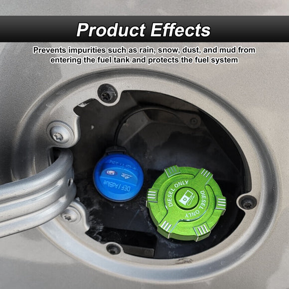 6061 Aluminum Green Magnetic Diesel Fuel Cap for 2019+ Dodge Ram 1500 2500 3500 3.0L 6.7L Diesel Replace OEM Part 82215782 - WeiSen - 70501005