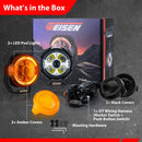 7" LED Pod Lights with DT Wiring Harness Kit – 3-Layer DRL, 6 Dynamic Modes (White & Amber) for Jeeps, Trucks, SUVs, ATVs, UTVs - WeiSen - 70201016