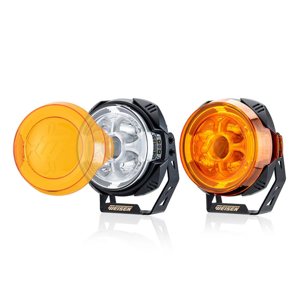 7" LED Pod Lights with DT Wiring Harness Kit – 3-Layer DRL, 6 Dynamic Modes (White & Amber) for Jeeps, Trucks, SUVs, ATVs, UTVs - WeiSen - 70201016