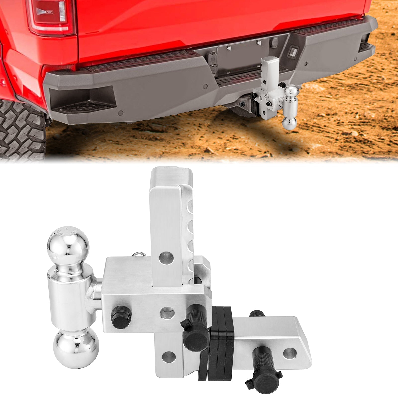 8 Inch Drop Adjustable Trailer Hitch Ball Mount Fits 2" Receiver Universal for Trailers, Trucks, RVs, Tow Trucks - Weisen