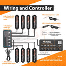 8Pcs Universal Surface Mount Slim Single Row 12LEDs Emergency Hazard Warning Lights Kit for Truck Jeep UTV ATV Tractor - WeiSen - 70207013