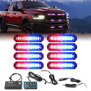 8Pcs Universal Surface Mount Slim Single Row 12LEDs Emergency Hazard Warning Lights Kit for Truck Jeep UTV ATV Tractor - WeiSen - 70207013