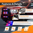 8Pcs Universal Surface Mount Slim Single Row 12LEDs Emergency Hazard Warning Lights Kit for Truck Jeep UTV ATV Tractor - WeiSen - 70207013