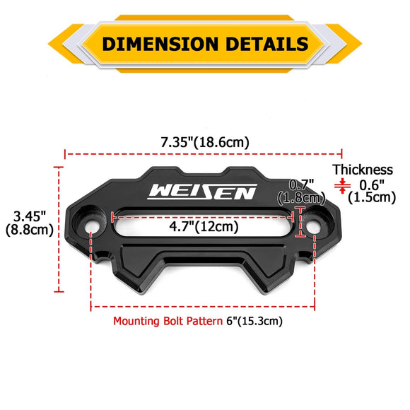 Aluminum 6" Hawse Fairlead for 3000 - 8000lbs Synthetic Winch Rope ATV UTV SUV Truck - WeiSen - 80310050
