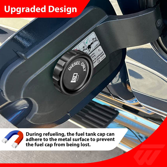 Aluminum Black Magnetic Diesel Fuel Cap for 2020 - 2024 Chevrolet Silverado 1500/1500 LTD & GMC Sierra 1500/Sierra 1500 Limited - WeiSen - 70501018