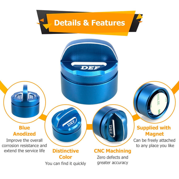 Aluminum Diesel Exhaust Fluid Cap for 2010 - 2018 Ford F - 150/Super Duty DIESEL & 2015 - 2020 Ford Transit - 150/250/350 DIESEL - WeiSen - 70520011