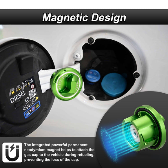 Aluminum Magnetic Diesel Fuel Cap Tank Cover for 2019+ Dodge Ram 1500 2500 3500 3.0L 6.7L Diesel - WeiSen - 70501006