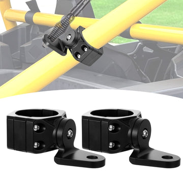 Aluminum UTV 1"-2" Round Roll Cage Whip Light Mount | Headphone Hanger Helmet Goggles Bottles Holder - WeiSen - 80109001