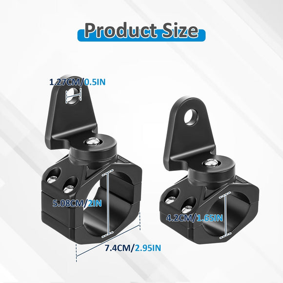 Aluminum UTV 1"-2" Round Roll Cage Whip Light Mount | Headphone Hanger Helmet Goggles Bottles Holder - WeiSen - 80109001