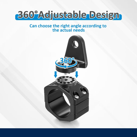 Aluminum UTV 1"-2" Round Roll Cage Whip Light Mount | Headphone Hanger Helmet Goggles Bottles Holder - WeiSen - 80109001