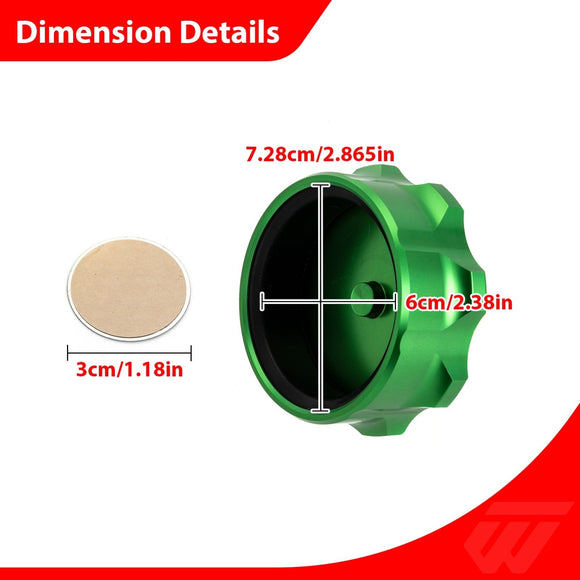 Anodized Green 6061 Aluminum Capless Fuel System Fuel Cap for MOST GM Capless Fuel System Vehicles - WeiSen - 70501011