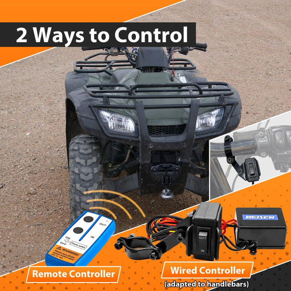 ATV 3000lb 12V Electric Winch Kit for 2000 - 2006 Honda Rancher TRX350 & 2004 - 2007 Honda Rancher TRX400 - WeiSen - 80310045