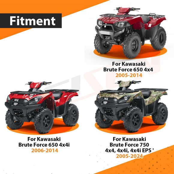 ATV 3000lb 12V Electric Winch Kit for 2005 - 2024 Brute Force 750 4x4 4x4i 4x4i EPS & 2005 - 2014 Kawasaki Brute Force 650 4x4 - WeiSen - 80310041