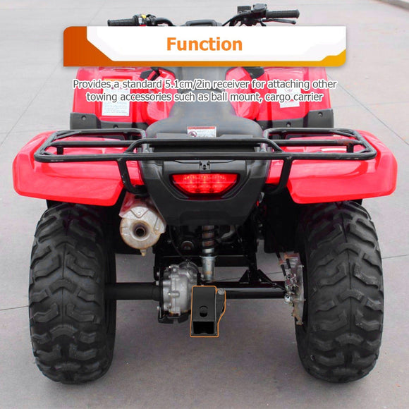 ATV Rear Towing Hitch Trailer Hitch 2" Receiver for 2001 - 2024 Honda Foreman TRX450/500/520 Rancher TRX350/400/420 Rubicon TRX500/520(SOLID AXLE ONLY) - WeiSen - 80107019