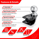 ATV Trailer Ball Mount With 2" Trailer Ball for 2024 - 2026 Honda Rubicon TRX700 & 2006 - 2023 Honda Rincon TRX680 - WeiSen - 80107032
