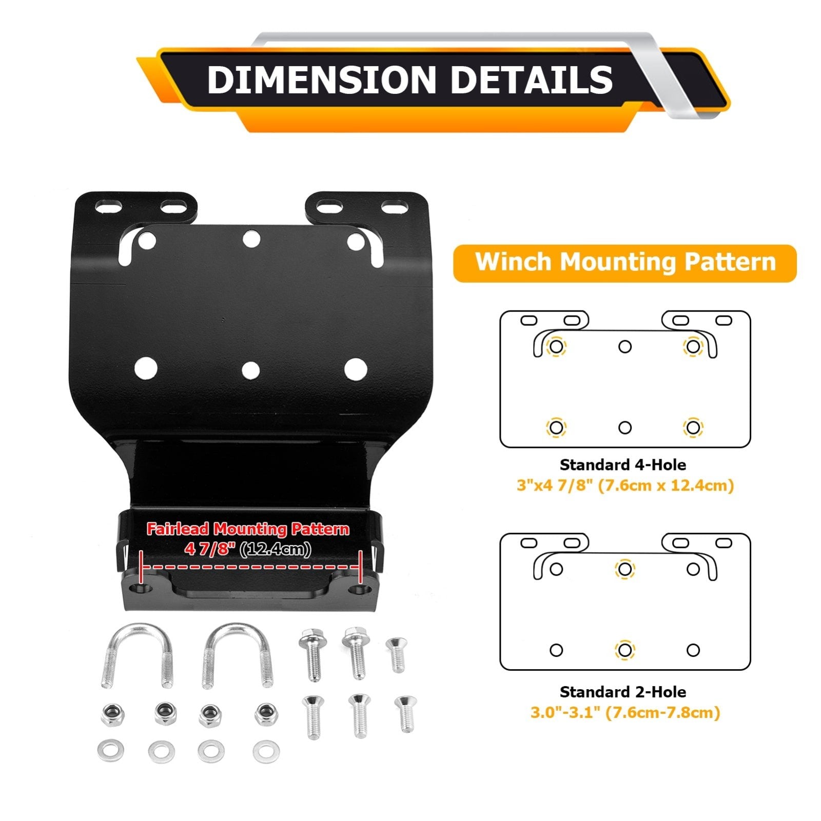 ATV Winch Mounting Bracket for 1993 - 2000 Honda FourTrax TRX300, Heavy - Duty Steel - Weisen