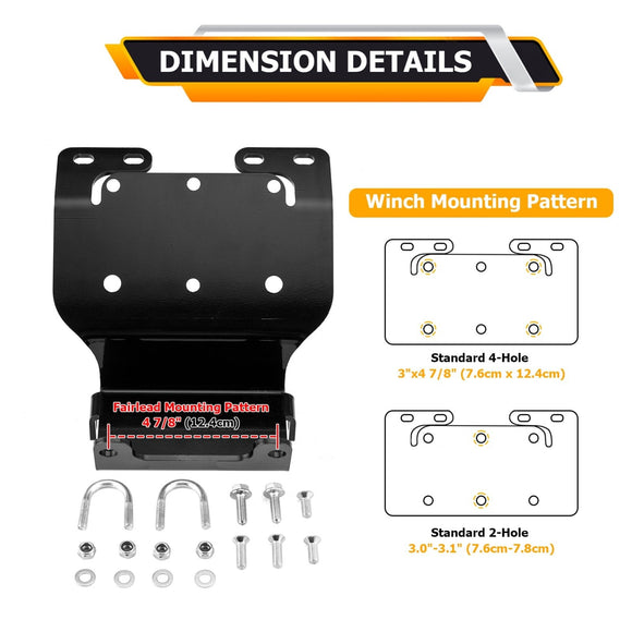 ATV Winch Mounting Bracket for 1993 - 2000 Honda FourTrax TRX300, Heavy - Duty Steel - WeiSen - 80106035