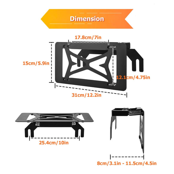 Bolt - On Steel Winch License Plate Mount Bracket Fits Standard 10" Winch Fairleads - WeiSen - 70302020