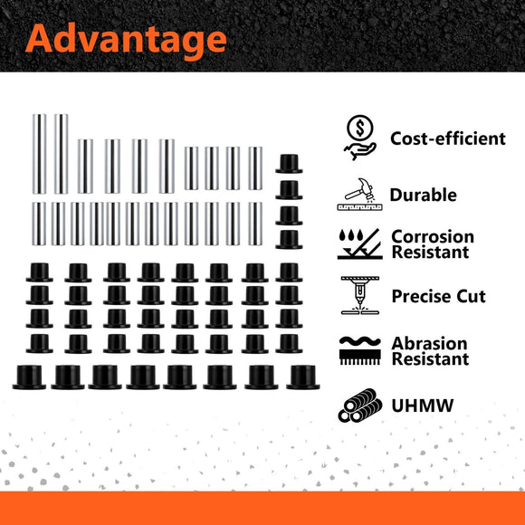 Can - Am Defender Heavy Duty 5/7/8/9/10/MAX UTV Front & Rear A Arm Bushing Kit Heavy Duty UHMW Bushings - WeiSen - 80405012