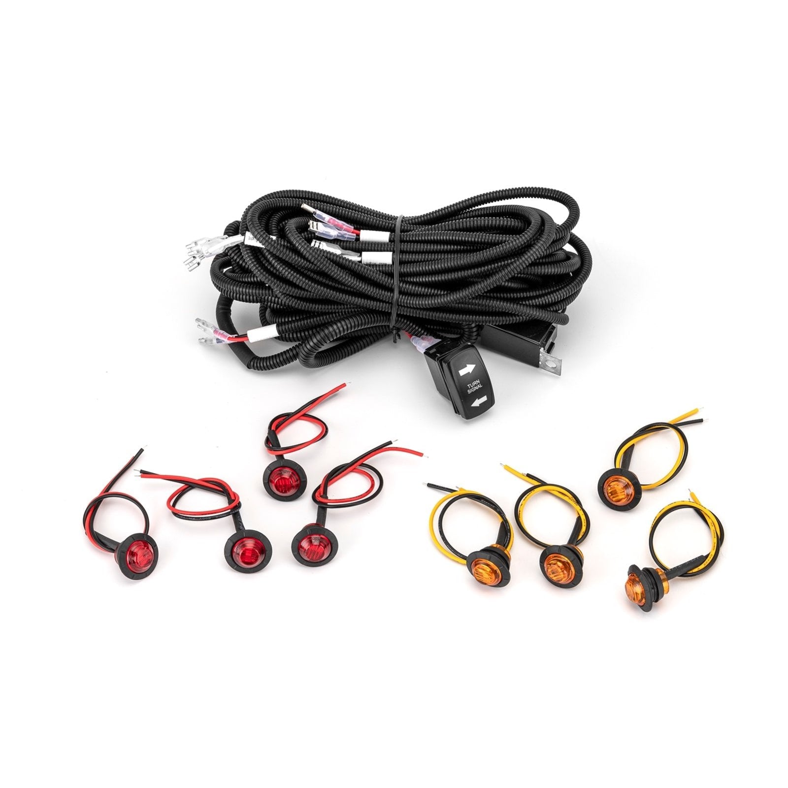 Can - am Maverick R UTV Key On Turn Signal Wiring Harness Kit with 4 Amber&Red LED - Weisen