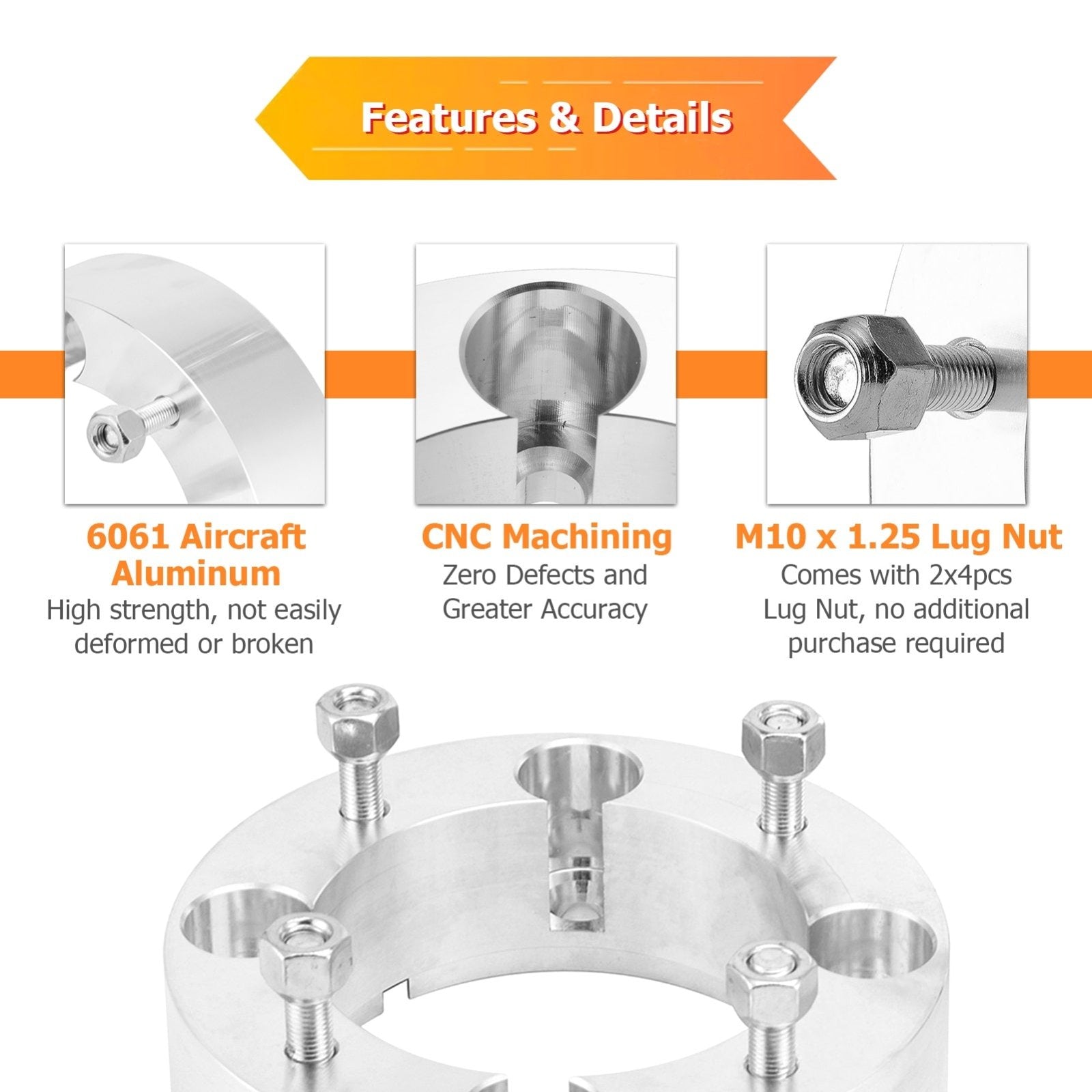 Can - Am Outlander Renegade Commander Maverick Sport Trail 2Pcs 6061 Aluminum 2" Wheel Spacer Adapter - Weisen