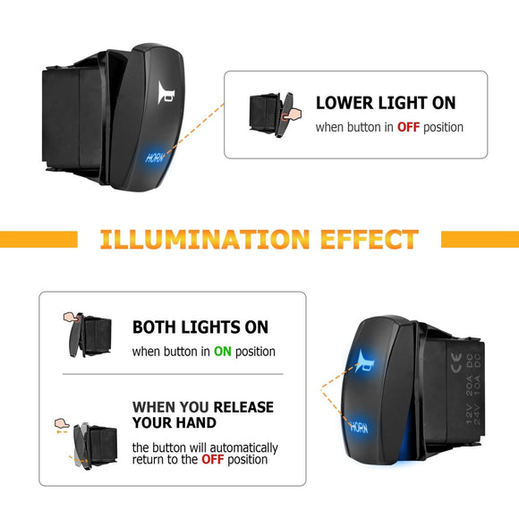 Can Am Polaris Arctic Cat Honda Universal Street Legal Horn Kit with Rocker Switch - WeiSen - 80620001