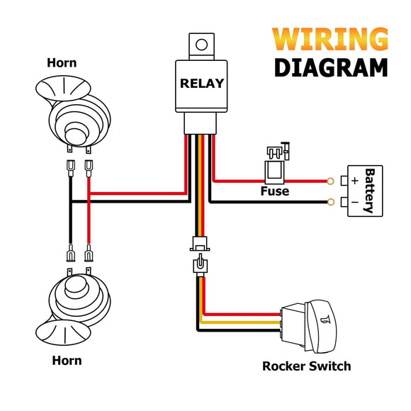 Can Am Polaris Arctic Cat Honda Universal Street Legal Horn Kit with Rocker Switch - WeiSen - 80620001