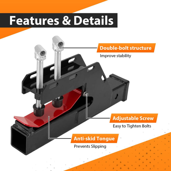 Fit for Kubota Deere Bobcat Tractor Bucket Heavy - Duty Steel 2" Trailer Hitch Receiver - WeiSen - 60401004