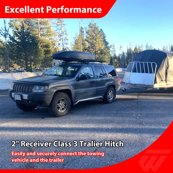 For 1999-2004 Jeep Grand Cherokee Heavy Duty Steel 2 Inch Receiver Trailer Hitch - WeiSen - 70108042
