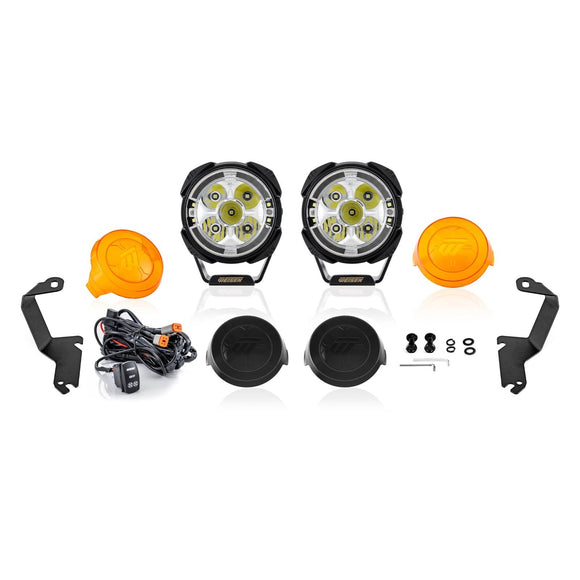 For 1999-2006 Silverado/Sierra 1500 Hood Hinge Ditch LED Pod Lights 3.5" – 3-Layer DRL, 6 Modes, DT Harness - WeiSen - 70104028+70201014
