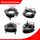 For 2003-2018 Ford Expedition & Lincoln Navigator Heavy Duty Steel Front 3.5" + Rear 2.5" Leveling Lift Kit - WeiSen - 70401046