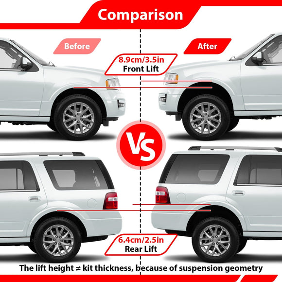 For 2003-2018 Ford Expedition & Lincoln Navigator Heavy Duty Steel Front 3.5" + Rear 2.5" Leveling Lift Kit - WeiSen - 70401046