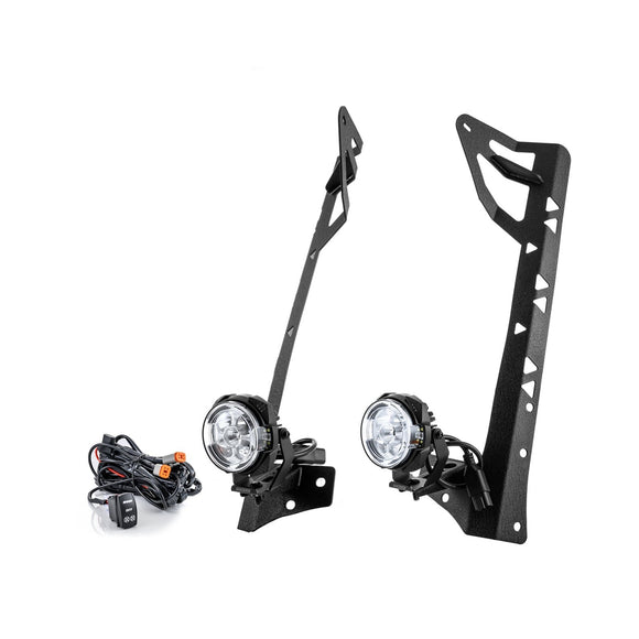 For 2007-2017 Jeep Wrangler JK A-Pillar LED Pod Lights 3.5" – 3-Layer DRL, 6 Modes, DT Harness - WeiSen - 70101046+70201014