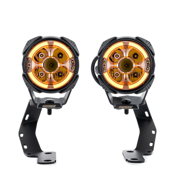 For 2010-2024 Toyota 4Runner & 2007-2021 Tundra Hood Hinge Ditch LED Pod Lights 3.5" – 3-Layer DRL, 6 Modes, DT Harness - WeiSen - 70104003+70201014