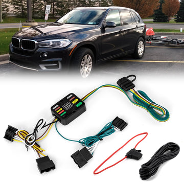 For 2015-2018 BMW X5 Plug & Play, 4-Way Flat Trailer Wiring Harness Kit - WeiSen - 70206095