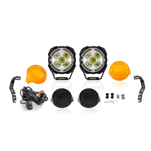 For 2016-2023 Toyota Tacoma Hood Hinge Ditch LED Pod Lights 3.5" – 3-Layer DRL, 6 Modes, DT Harness - WeiSen - 70104002+70201014